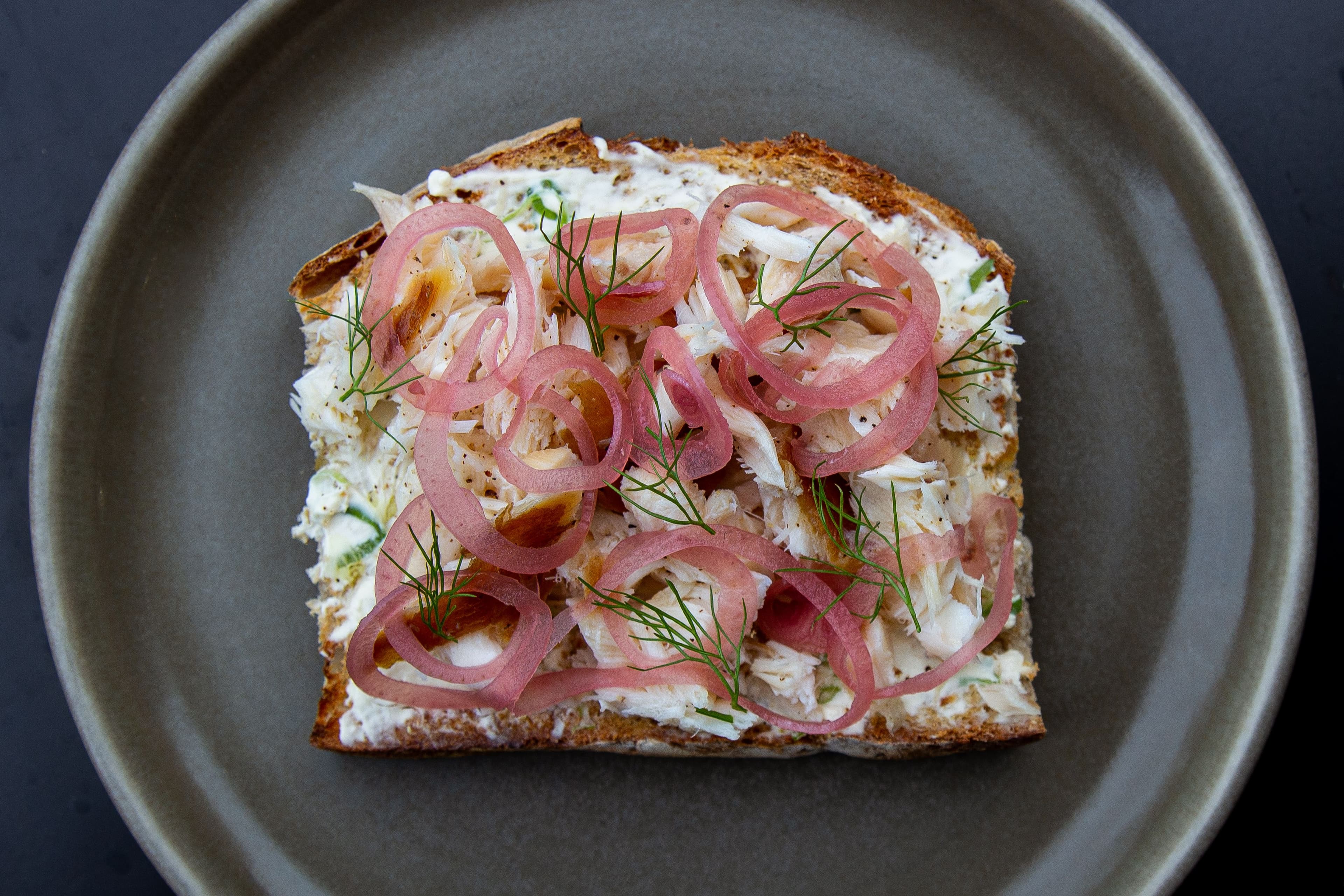 Herring with pickled onion and cream cheese